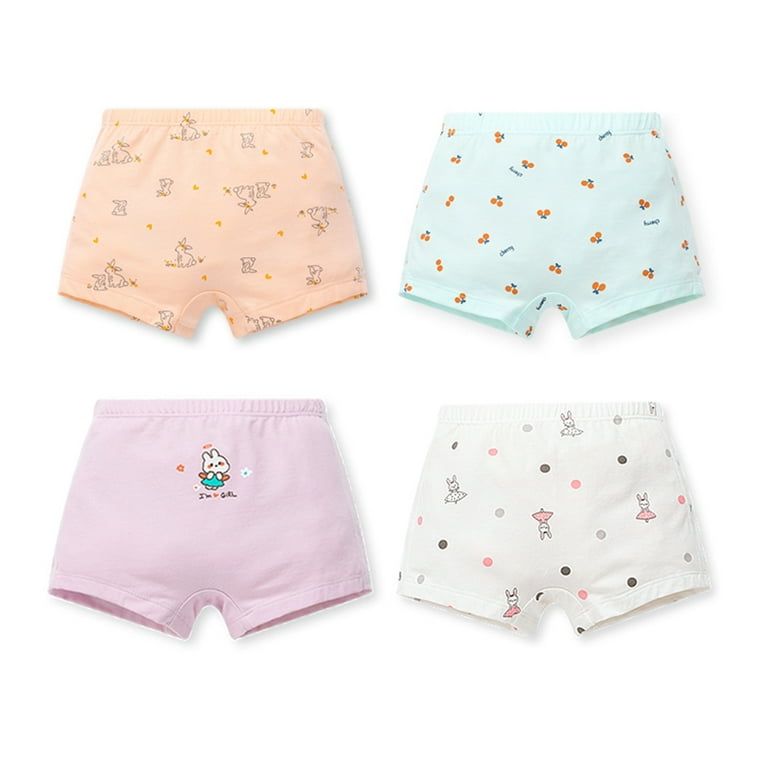 Cartoon Rabbit Print Cotton Panty Shorts For Girls Breathable