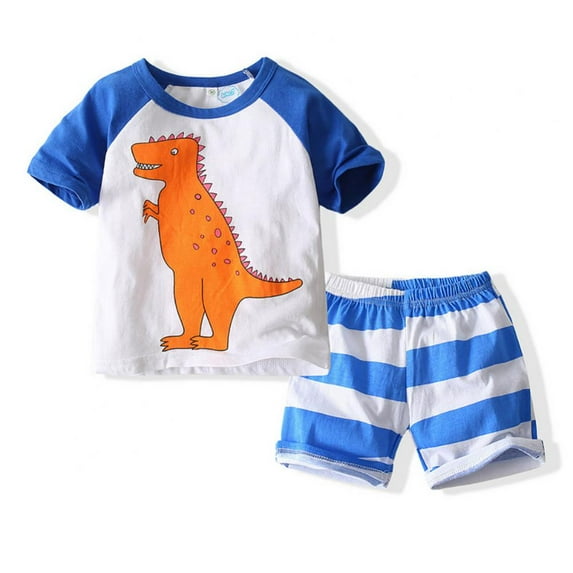 URMAGIC Toddler Baby Boy Clothes Short Sleeve Dinosaur T-shirt + Shorts 2pcs Boys Summer Outfit 1-7T