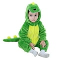 thumbnail image 1 of URMAGIC Baby Dinosaur Costumes Infants Baby Flannel Romper Boys Girls Hooded Romper Animal Dress Up Pajama, 1 of 5