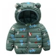 thumbnail image 1 of URMAGIC Toddler Baby Boys Girls Puffer Jacket Winter Warm Cotton Padded Jacket Bear Ears Hooded Coat 1-5 Years, 1 of 2