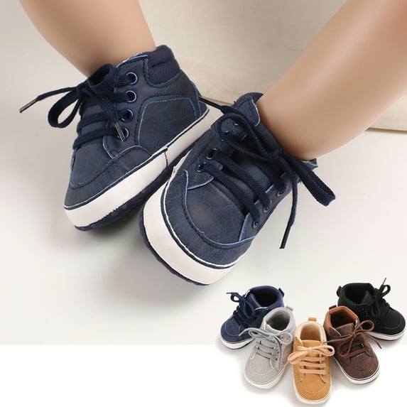 URMAGIC Toddler Baby Boys Girls Suede PU Leather Moccasins Soft Sole High-Top Shoes