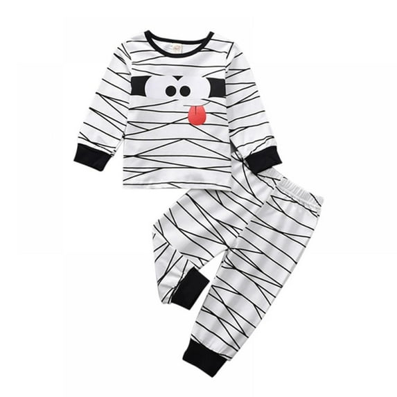 URMAGIC Toddler Baby Boys Halloween Outfits Mummy Print Kids Tops Pants Set 2-3 Years