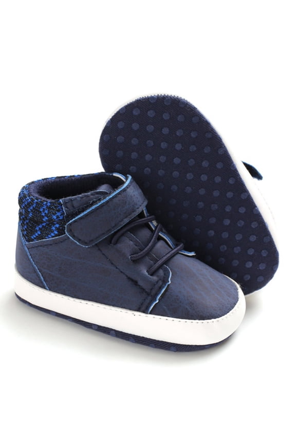 Toddler Baby Boys Suede PU Leather Moccasins Soft Sole High-Top Shoes