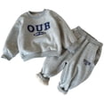 thumbnail image 1 of URMAGIC Toddler Baby Girl Boy Clothes Set Letter Printed Long Sleeve Sweatshirts and Elastic Waist Sweatpants Sets, 1 of 7