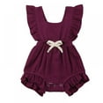 thumbnail image 1 of URMAGIC Toddler Baby Girl Ruffled Rompers Sleeveless Cotton Romper Bodysuit Jumpsuit Clothes 18-24 Months, 1 of 2