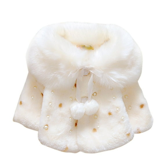 URMAGIC Toddler Baby Girl Winter Fleece Coat Jacket Cloak Thicken Shawl Snowsuit Outerwear Clothes 0-3T