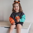 thumbnail image 1 of URMAGIC Toddler Baby Girls Boys Contrast Color Sweatshirt Halloween Long Sleeve Pullover Fall Patchwork Outwear Tops 0-24 Months, 1 of 10