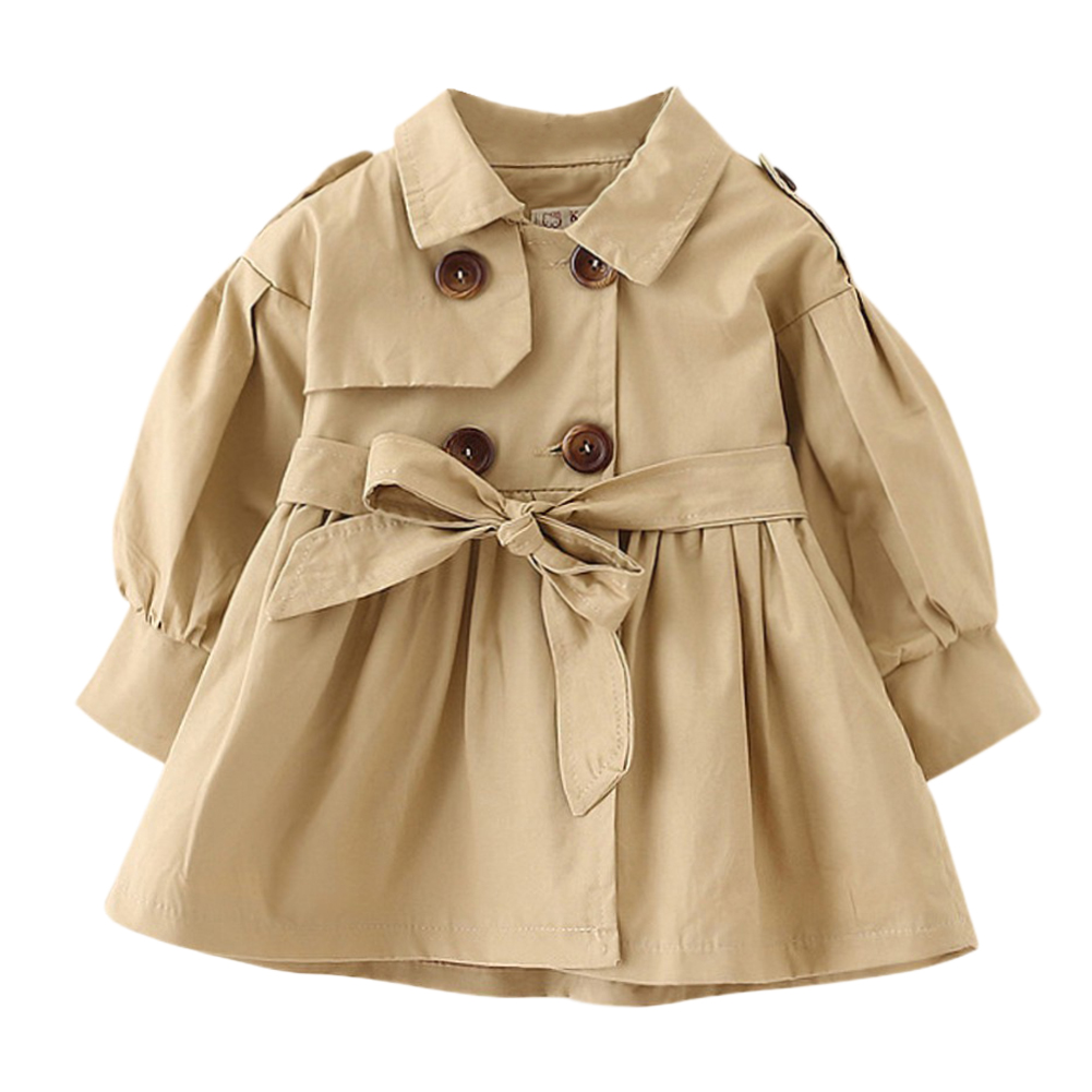 URMAGIC Toddler Baby Girls Classic Single Breasted Trench Coat Fall Jacket Dress - image 1 of 5