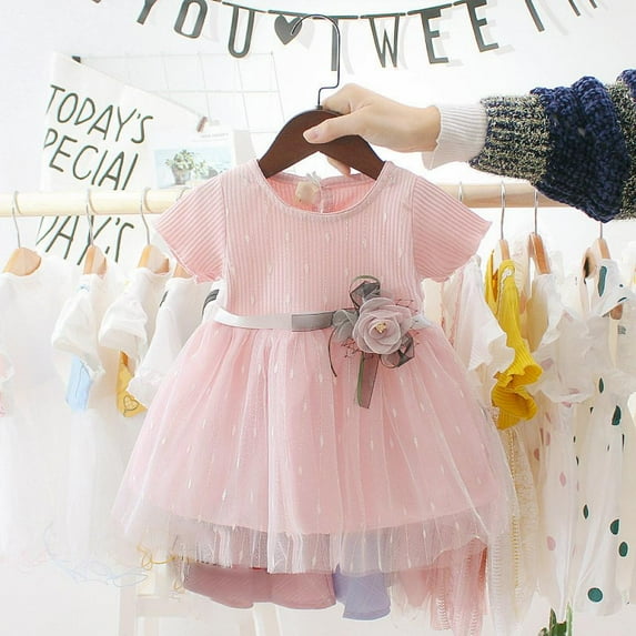 URMAGIC Toddler Baby Girls Short Sleeve Tutu Dress Summer Princess Tulle Skirt 6-12 Months