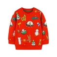 thumbnail image 1 of URMAGIC Toddler Boy Sweatshirts Crewneck Long Sleeve Pullover Cotton Santa Claus Print Top Sweater Shirts, 1 of 7
