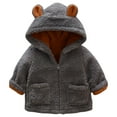 thumbnail image 1 of URMAGIC Toddler Boys Girls Fleece Hoodie Cute Bear Ear Warm Snowsuit Fall Winter Zip Up Jacket Kids Coat Outwear, 1 of 4