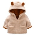thumbnail image 1 of URMAGIC Toddler Boys Girls Fleece Hoodie Cute Bear Ear Warm Snowsuit Fall Winter Zip Up Jacket Kids Coat Outwear, 1 of 4