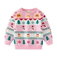 thumbnail image 1 of URMAGIC Toddler Boys Girls Holiday Santa Clause Lovely Snowman Print Pullover Sweater Christmas Knitwear Coat, 1 of 9