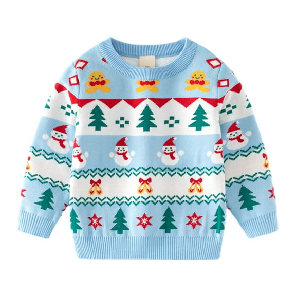 URMAGIC Toddler Boys Girls Holiday Santa Clause Lovely Snowman Print Pullover Sweater Christmas Knitwear Coat