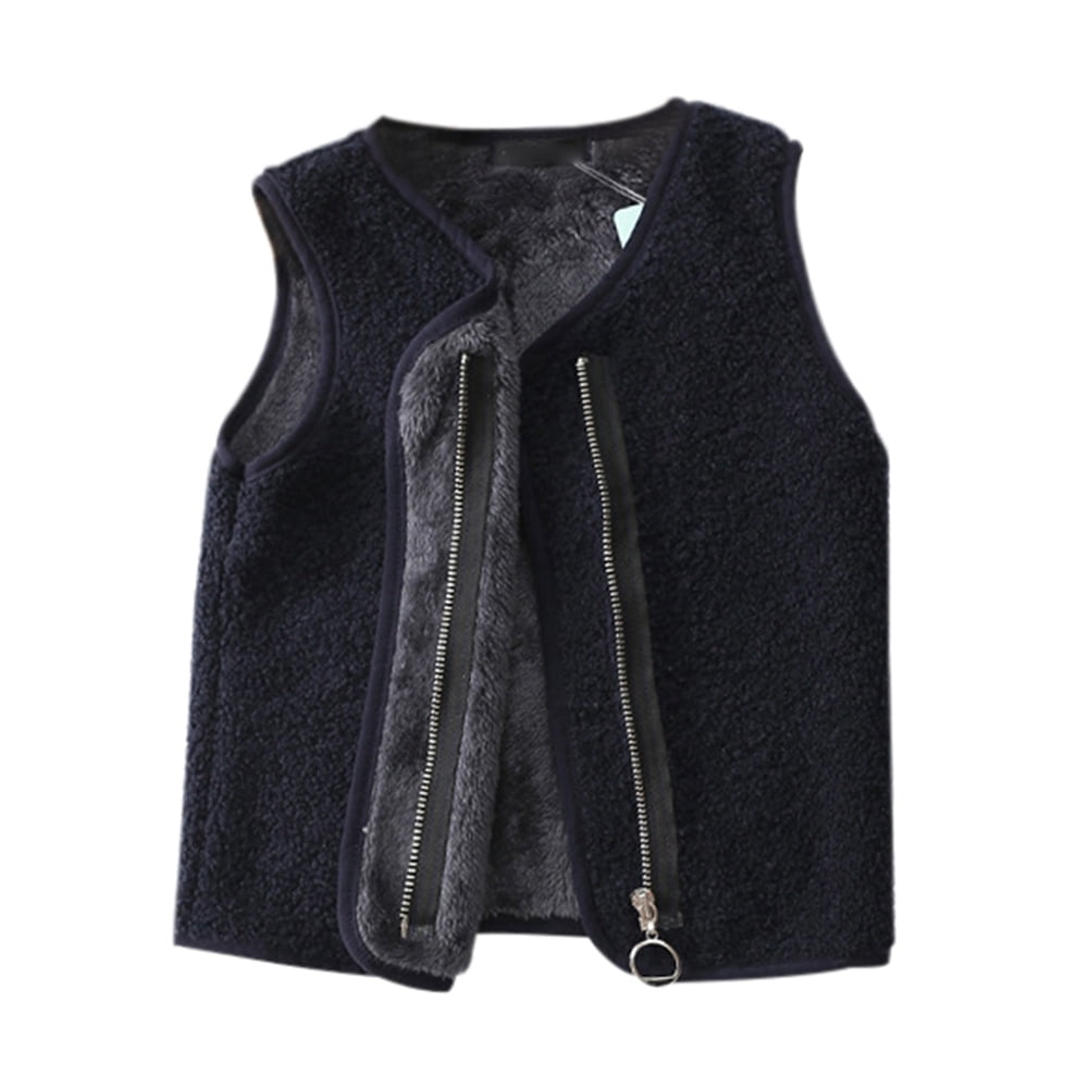 URMAGIC Toddler Boys Girls Solid Color Fleece Vest Warm Sleeveless