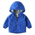 thumbnail image 1 of URMAGIC Toddler Boys Hooded Lined Windbreaker Lightweight Kids Jacket (1-6T),Blue, 1 of 2