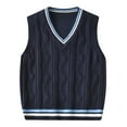 thumbnail image 1 of URMAGIC Toddler Boys Solid Color V Neck Sweater Vest Baby Sleeveless Pullover Knitted Waistcoat, 1 of 7