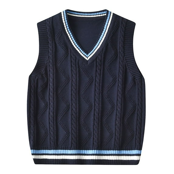 URMAGIC Toddler Boys Solid Color V Neck Sweater Vest Baby Sleeveless Pullover Knitted Waistcoat