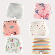 URMAGIC Toddler Girl 100% Cotton Comfort Underwear Cute Cartoon Print Briefs Kids Soft Boxers Panties|pack of 6