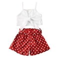 thumbnail image 1 of URMAGIC Toddler Kid Girls Strap Top+Polka Dot Shorts Summer Outfit Clothes Two Piece Set 1-6 Years, 1 of 8