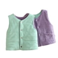 thumbnail image 1 of URMAGIC Toddler Kids Double-wear Warm Fleece Velevt Waistcoat Vest Coat for Baby Girls Boys, 1 of 6