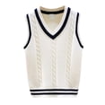 thumbnail image 1 of URMAGIC Toddler Kids Girls Boys Knitted Sleeveless Bowknot Sweater Waistcoat V-Neck Vest Sweater Autumn Winter 2-16T, 1 of 8