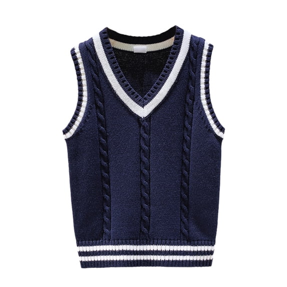 URMAGIC Toddler Kids Girls Boys Knitted Sleeveless Bowknot Sweater Waistcoat V-Neck Vest Sweater Autumn Winter 2-16T
