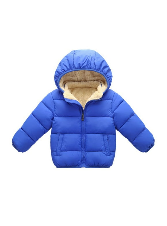 Toddler Little Boy Girl Winter Hooded Coat Lined Down Jacket for 2-6T Kids
