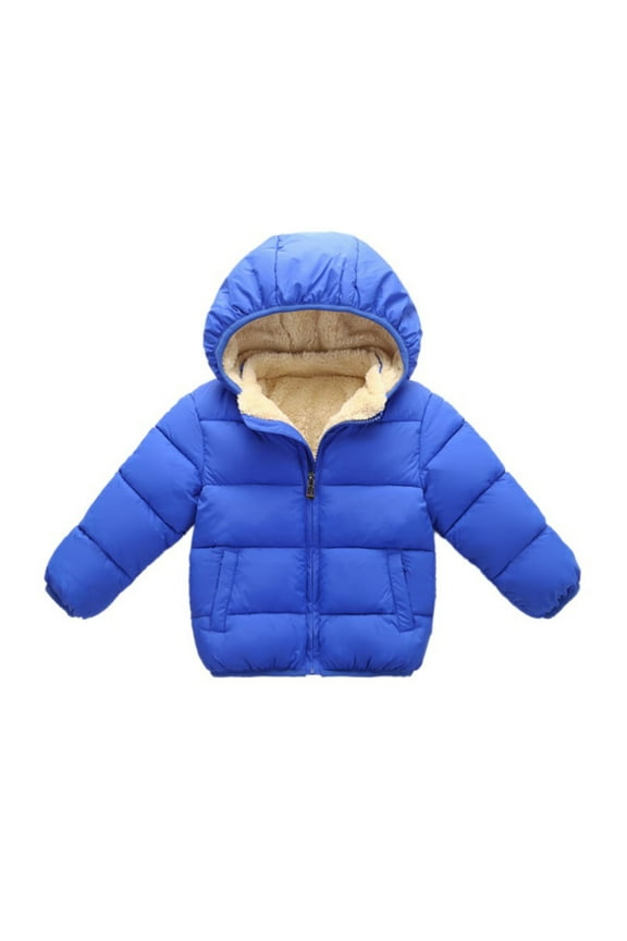 Toddler Little Boy Girl Winter Hooded Coat Lined Down Jacket for 2-6T Kids