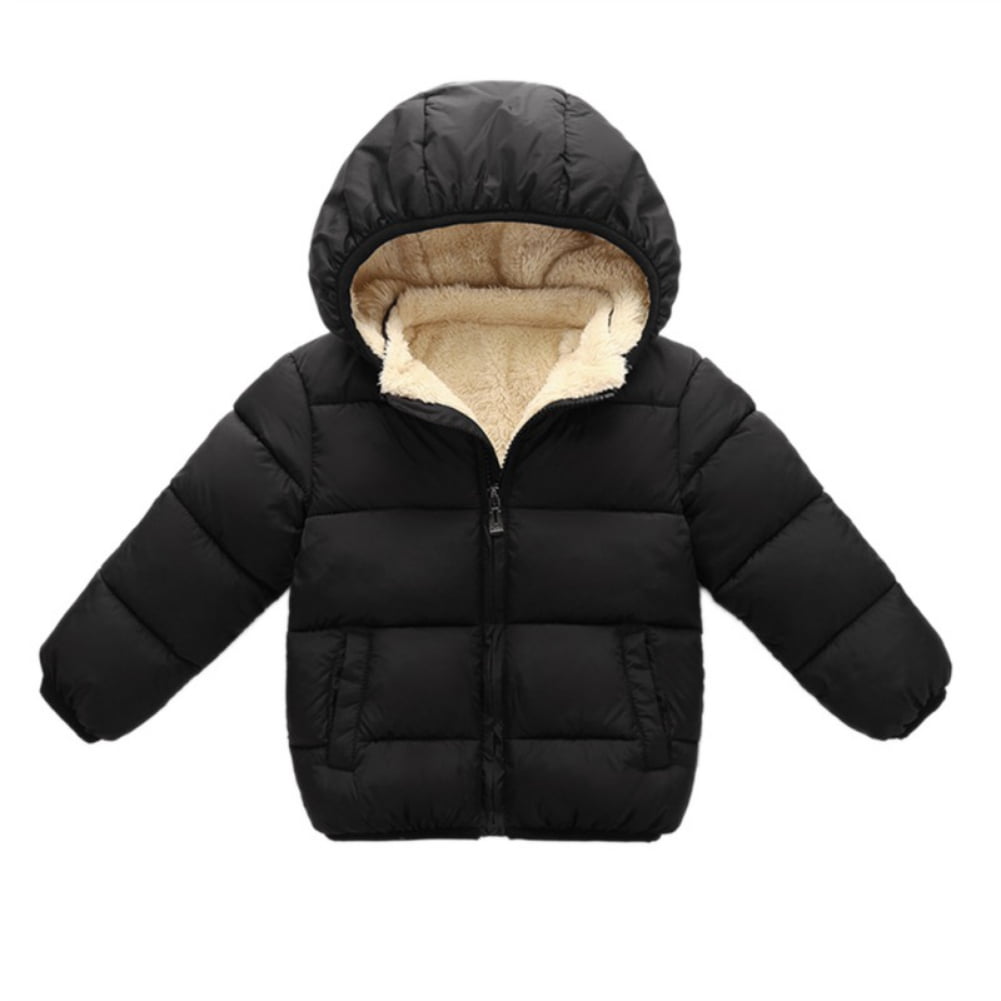 URMAGIC 1-8T Toddler Girls Winter Fleece Coat Kids Hooded Faux Fur Jacket  Baby Warm Outwear