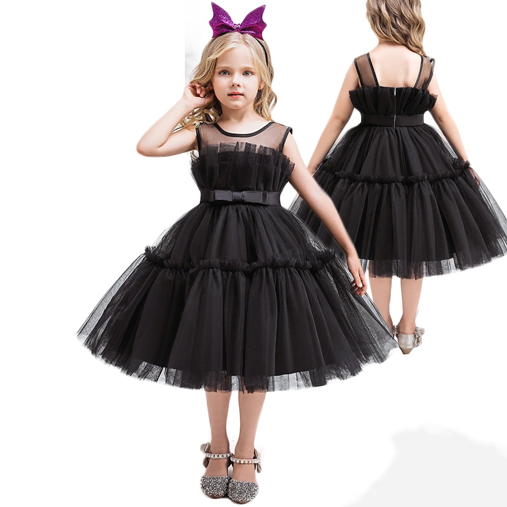 Girls Luxury Party Dress Kids Elegant Black Lace Princess Gown Long Dress  Wedding Even Piano Performance Clothes - Girls Party Dresses - AliExpress
