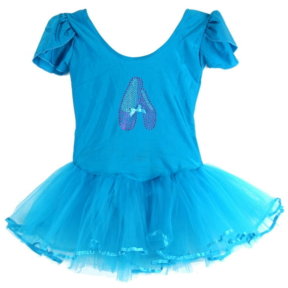 URMAGIC Toddler Little Girls Short Sleeve Rhinestone Tutu Ballet Dress Dance Leotard Dancewear