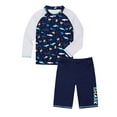 thumbnail image 1 of URMAGIC URMAGIC 2-10Y Child Boys Long Sleeve Rash Guard Trunks Two Pieces Fish Swimsuit, 1 of 5