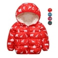 thumbnail image 1 of URMAGIC URMAGIC 2-6T Kid Boy Girl Christmas Thicken Winter Coat Hooded Puffer Jacket, 1 of 11
