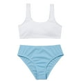 thumbnail image 1 of URMAGIC URMAGIC 7-14T Child Girls 2 Piece Bikini Set Swimsuit Bathing Suit/White Blue, 1 of 1