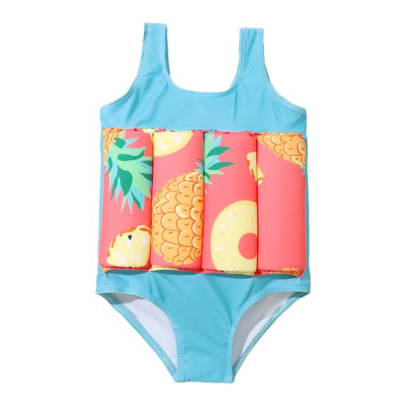 URMAGIC URMAGIC Girl One Piece Swimsuit 2-6Y Buoyancy Toddler Kids Floral Rashguard Flotation Bathing Suit