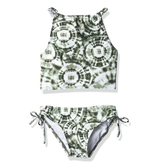 URMAGIC URMAGIC Little Big Child Teen Girls Butterfly Two Pieces Halter Bikini Set Tankini Floral Swimsuit