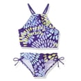 thumbnail image 1 of URMAGIC URMAGIC Little Big Child Teen Girls Butterfly Two Pieces Halter Bikini Set Tankini Floral Swimsuit, 1 of 6