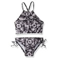 thumbnail image 1 of URMAGIC URMAGIC Little Big Child Teen Girls Butterfly Two Pieces Halter Bikini Set Tankini Floral Swimsuit, 1 of 4