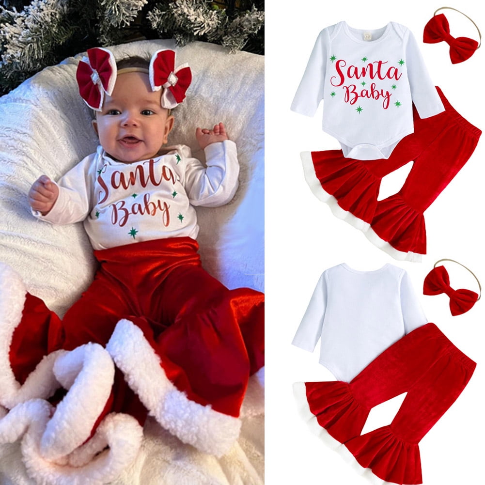 Santa baby outfit baby girl discount