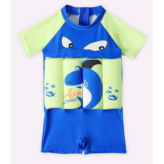URMAGIC URMAGIC Toddler Kid Little Boy Girl Ugly Shark One Piece Flotation Buoyancy Swimsuit UPF 50+