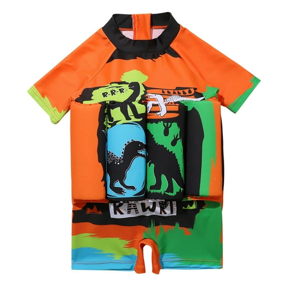 URMAGIC URMAGIC Toddler Kid Little Boy Girl Ugly Shark One Piece Flotation Buoyancy Swimsuit UPF 50+