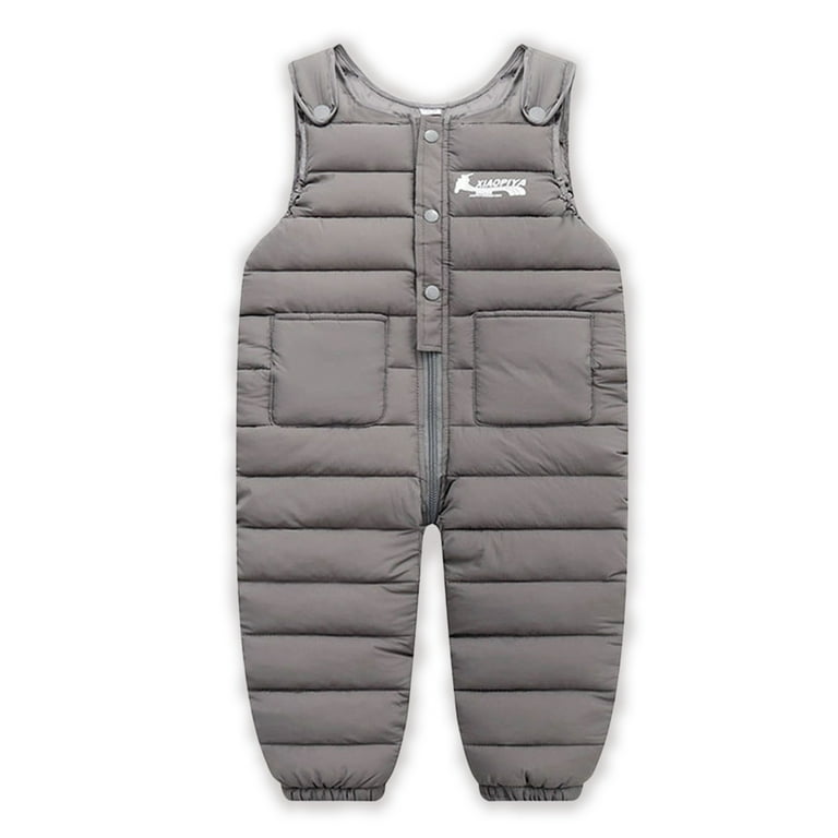 URMAGIC URMAGIC Toddler Kids Baby Boy Girl Lightweight Bib Overall Down Snowsuit Winter Snow Pants 12 18 Months