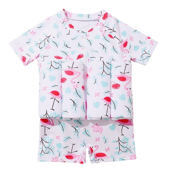 URMAGIC URMAGIC Toddler Kids Little Girls Cute Swan One Piece Flotation Buoyancy Swimsuit UPF 50+