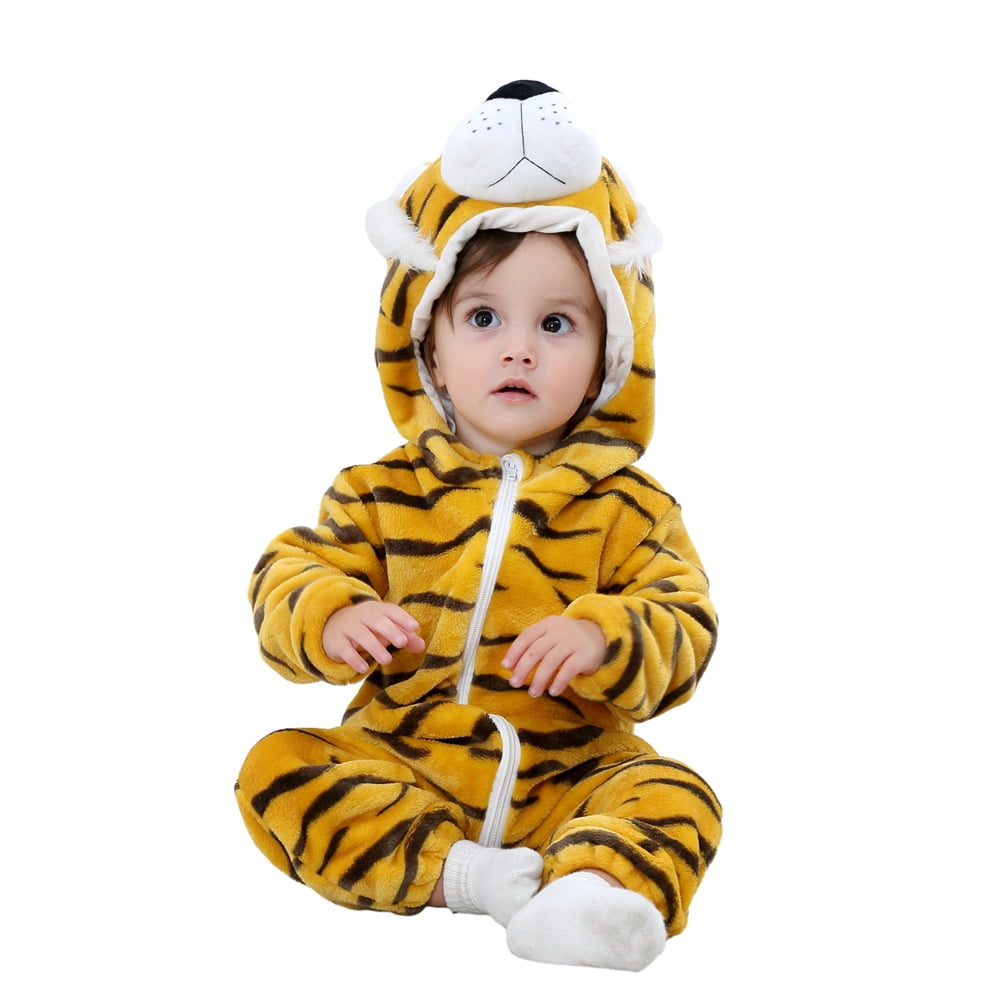 Newborn Baby Cartoon Animals Winter Bunting Bodysuit Warm Hooded Romper Jumpsuit
