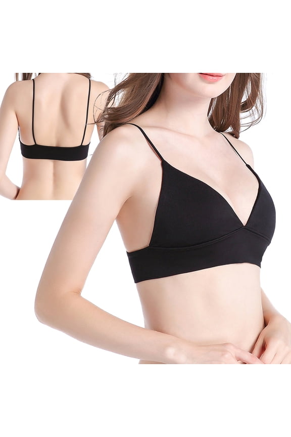 Women Girls 3/4 Cup Thin Push-up Seamless Bra Longline Bikini Bralette