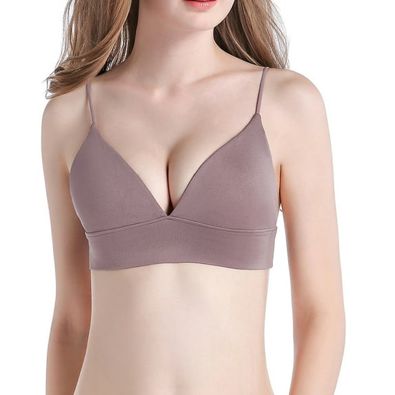URMAGIC Women Girls 3/4 Cup Thin Push-up Seamless Bra Longline Bikini Bralette
