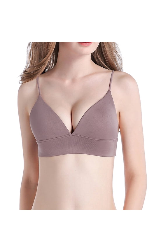 Women Girls 3/4 Cup Thin Push-up Seamless Bra Longline Bikini Bralette