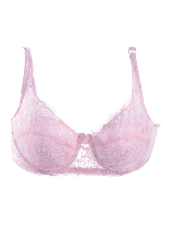 Women Sexy Lace 3/4 Cup Underwire Bra Push Up T-shirt Bralette,32B-40B