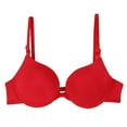 thumbnail image 1 of URMAGIC Women's 3/4 Cup Push Up Front Closure Stripe Bra Smooth Bralette Brassiere, 1 of 7